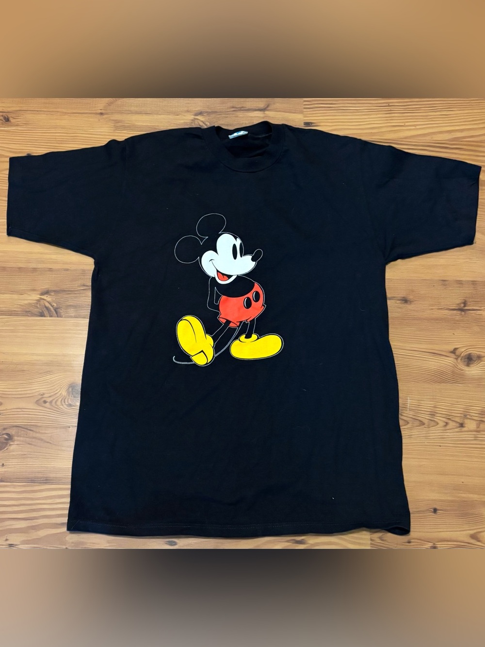 Disney Shirt X-Large Black Mickey Mouse Graphic Tee Made USA Vintage 80’s